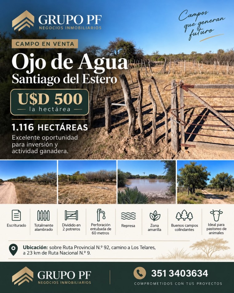 CAMPO EN VENTA EN OJO DE AGUA